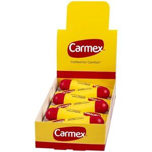 12-CARMEX CLASSIC MEDICATED LIP BALM TUBES .35 OZ EACH NEW